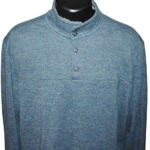 Beautiful johnnie O Unique 4 Snap Henley Cotton Blend Sweater XL Heather Blue